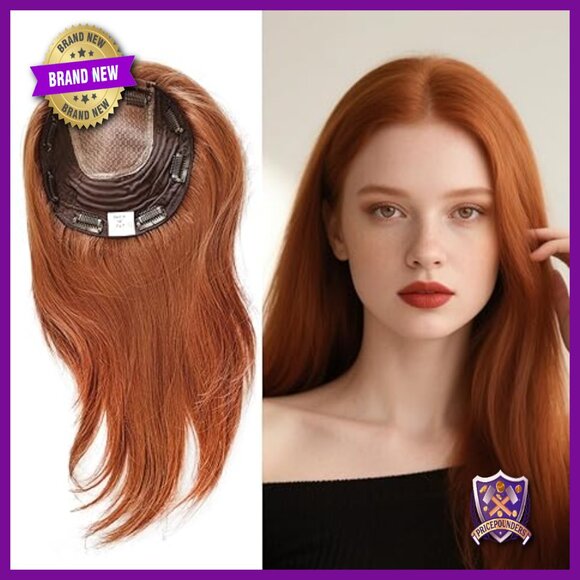 Real Human Hair Topper 90g Large Cap 7x7 Lace Front Straight Hairpiece main image 6